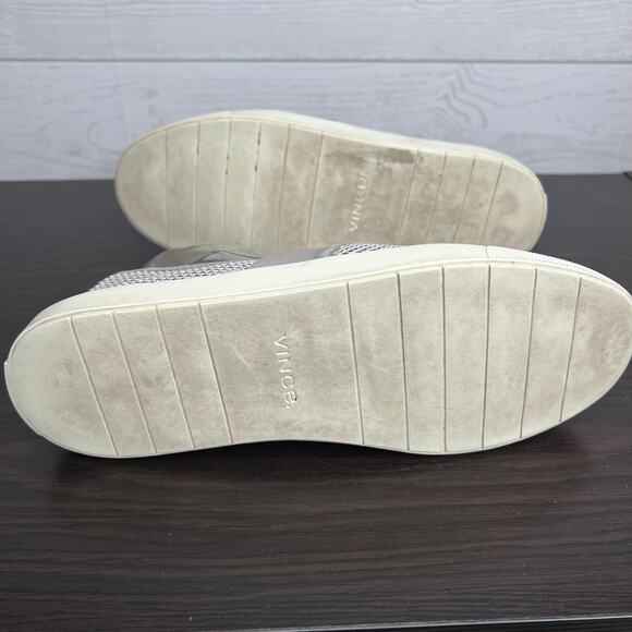 Vince Blair light gray leather perforated slip on sneakers Size 8 - Picture 4 of 9